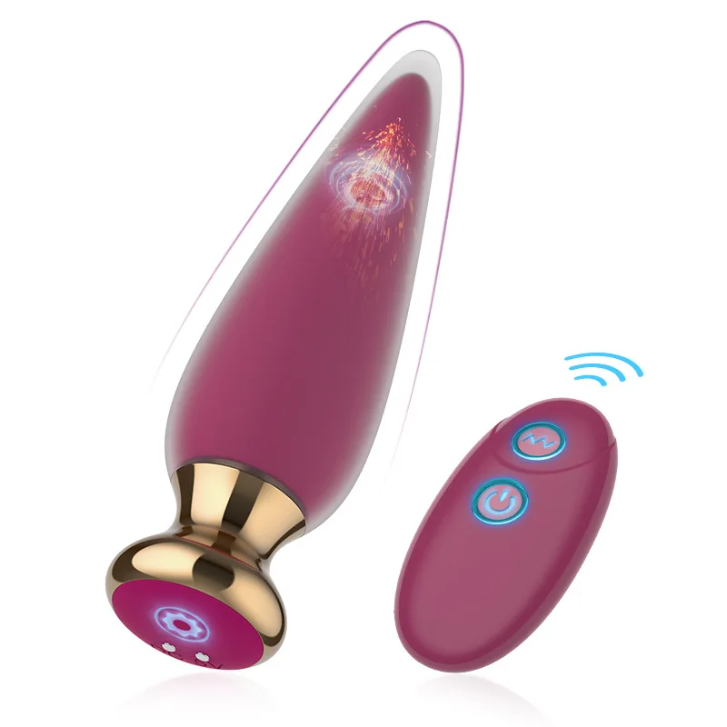 Two-color Vibrating Anal Plug Magnetic Charging Rear Court Anal Plug Purple Strong Vibration Mute Wireless Remote Control