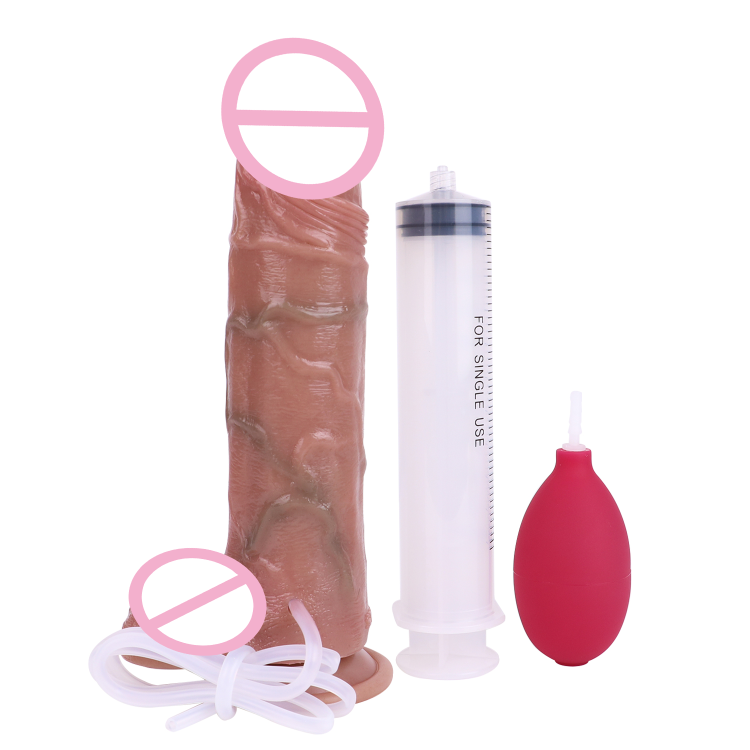 Wholesale 8.85" Silicone Dildos Sex Squirting Ejaculating Realistic Dildo for Man Black Brown Flesh Color Penis Squirting Dildos